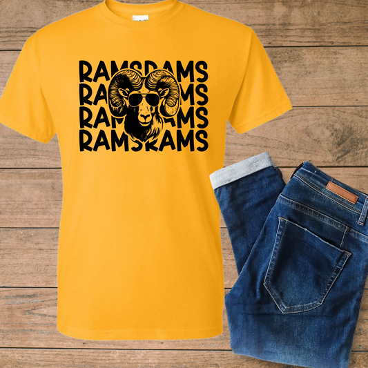 Stacked Rams Sunglasses T-shirt