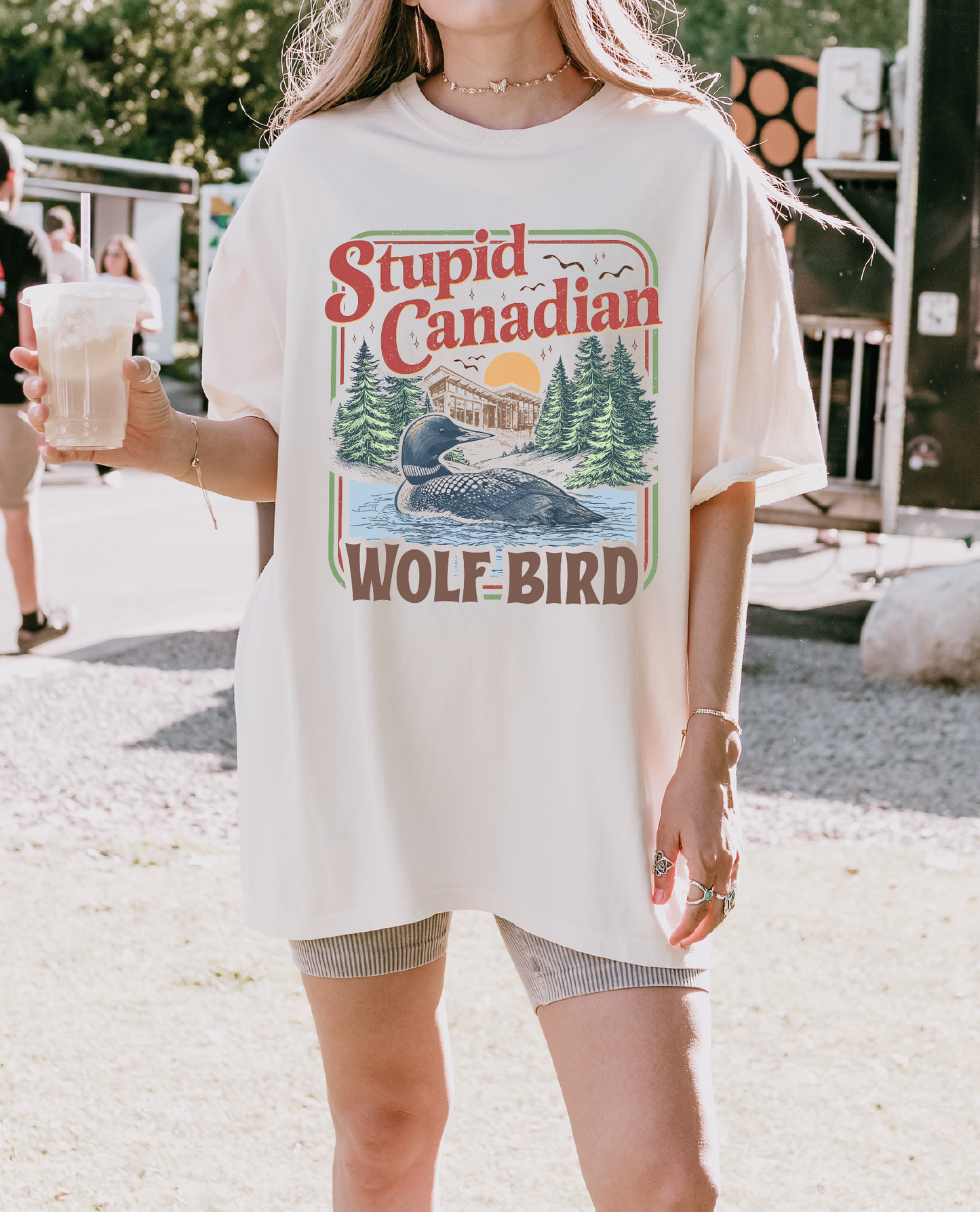 Stupid Canadian Wolf Bird T-shirt