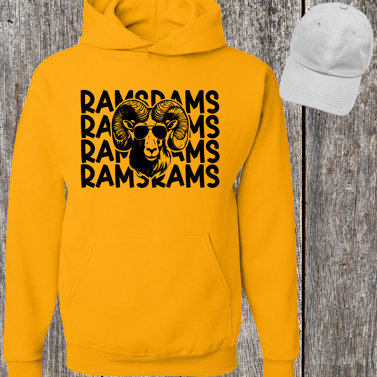 Stacked Rams Sunglasses Sweatshirt