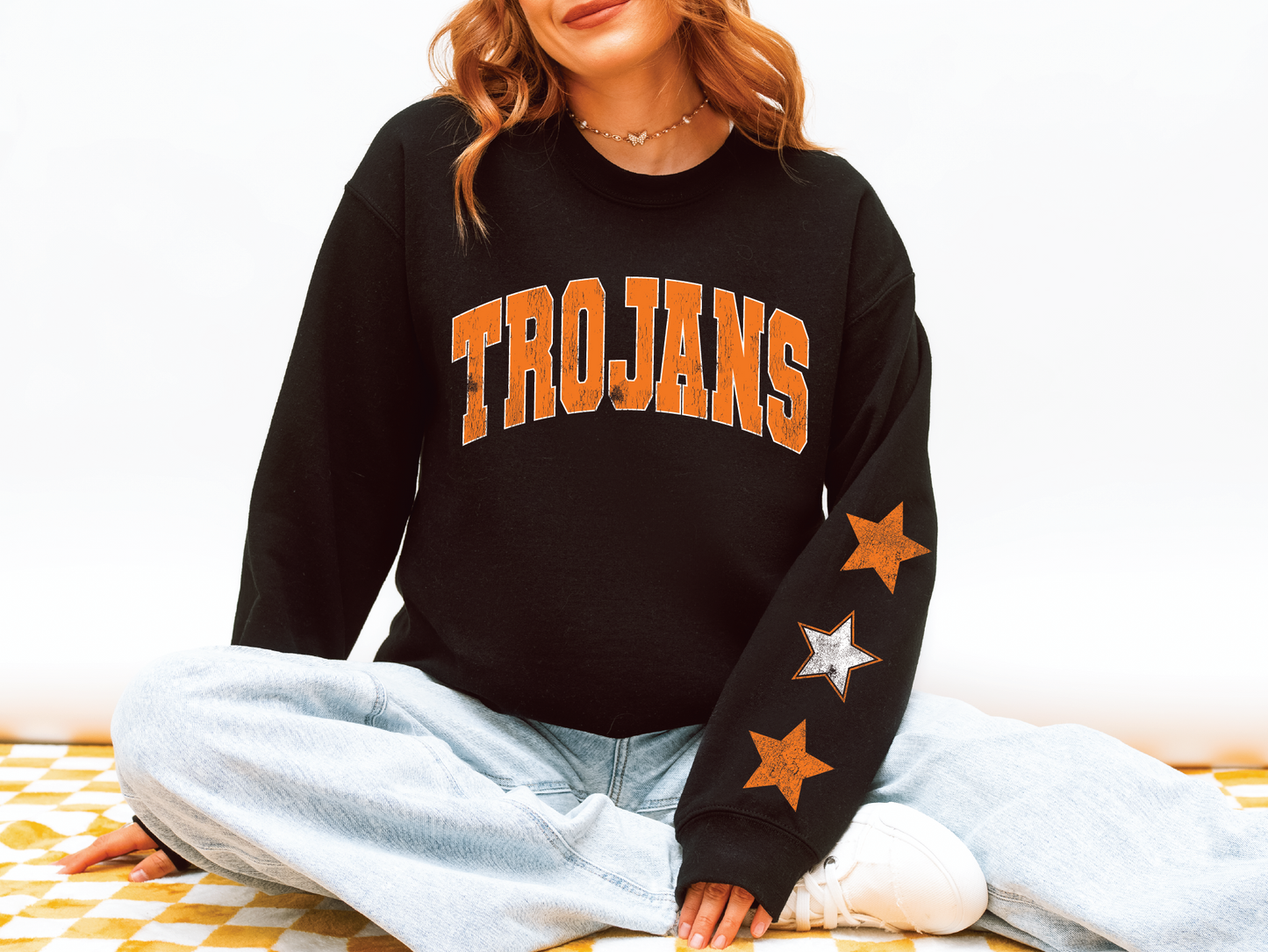 Pleasantville Trojans Star Sleeve Sweatshirt