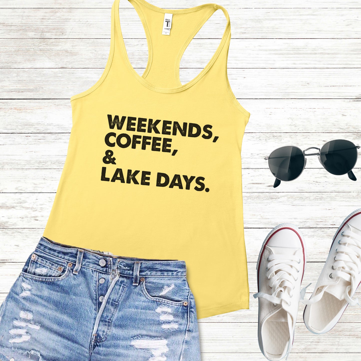 Weekends, Coffee, and Lake Days Tank