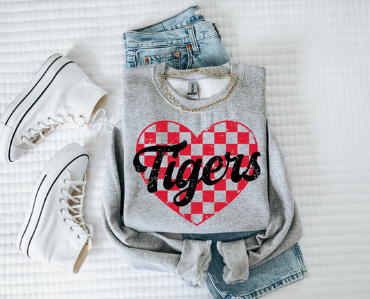 ADM Tigers Checkered Heart Sweatshirt