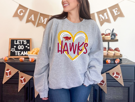 Ankeny Hawks Love Sweatshirt