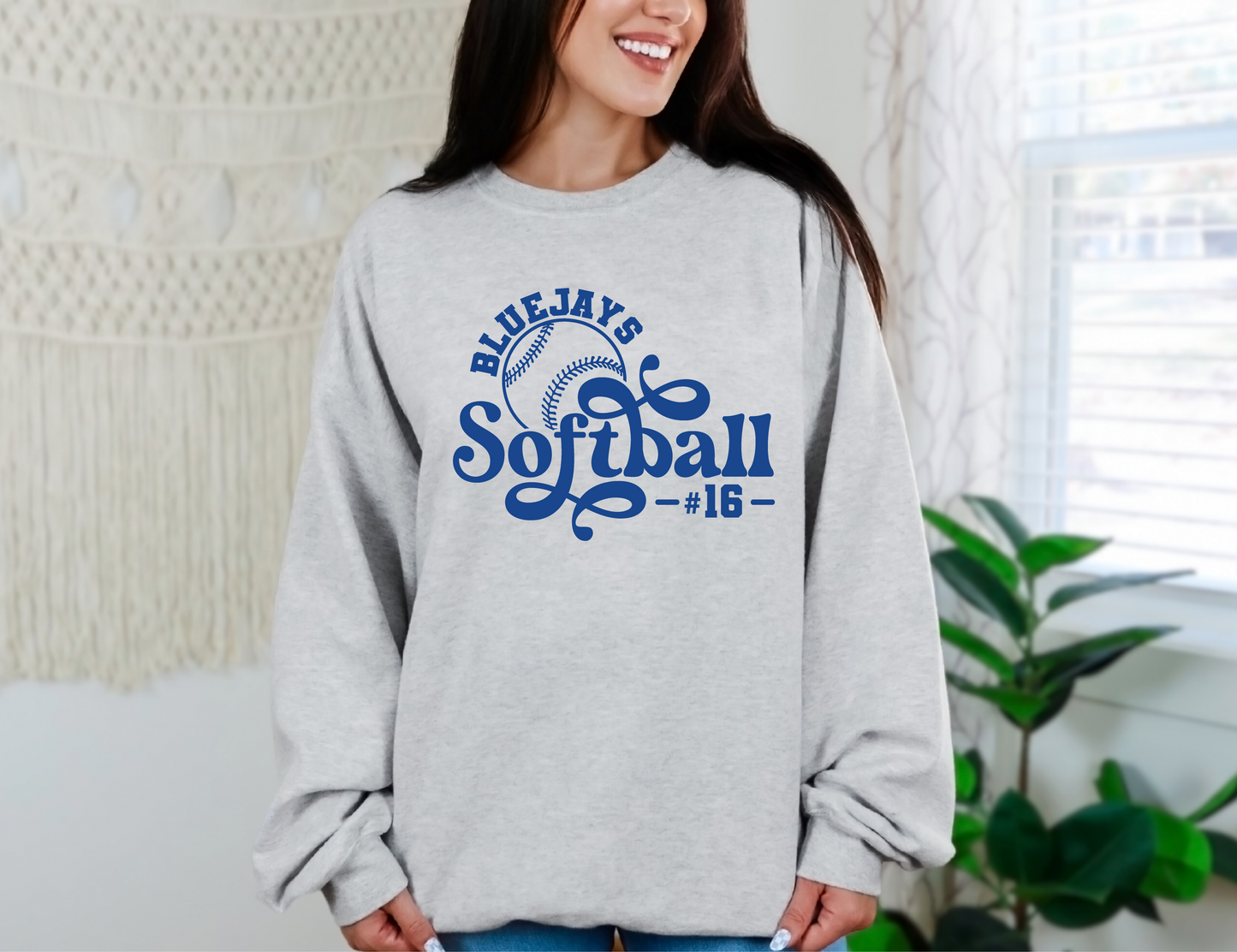 Softball Vintage Bluejays Sweatshirt