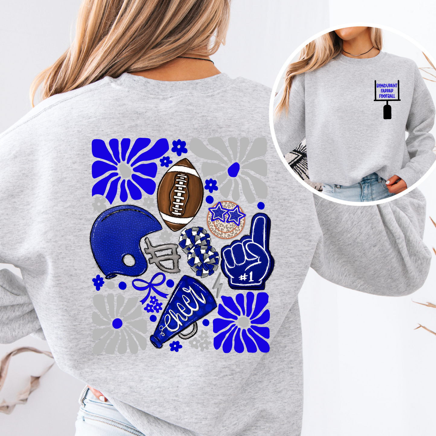 Bluejays Boho Football Sweatshirt