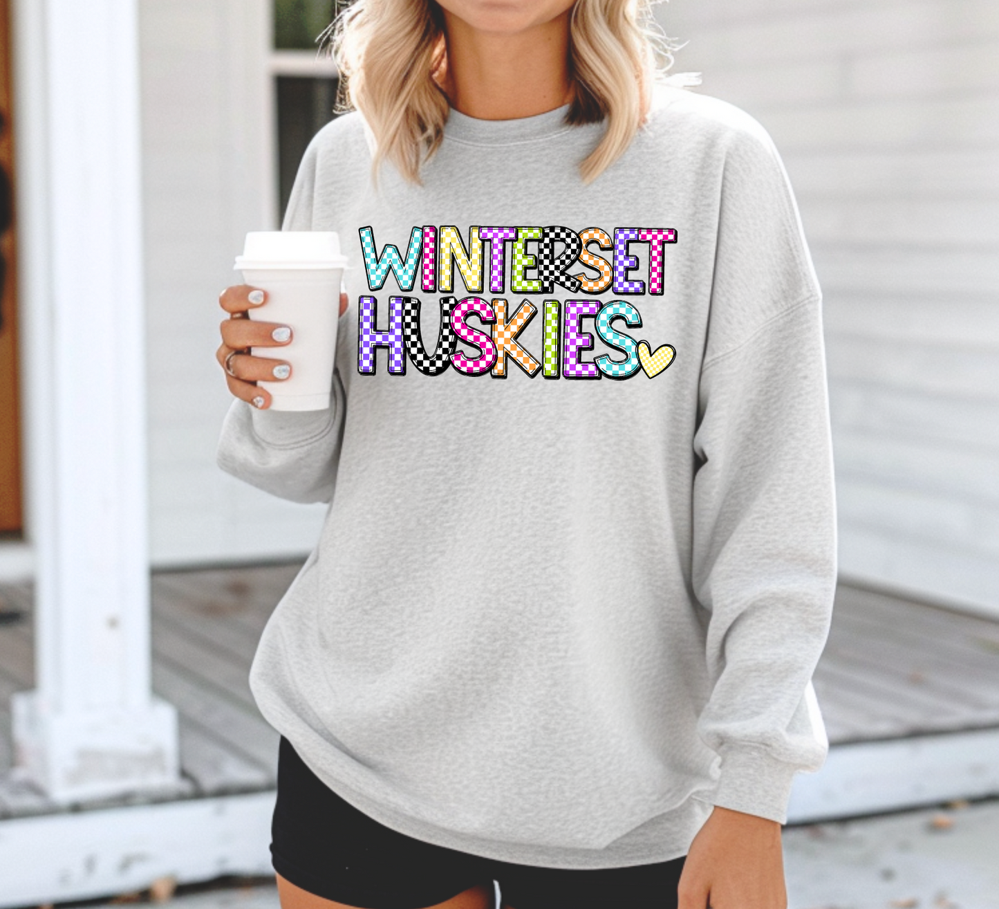 Winterset Huskies Bright Check Sweatshirt