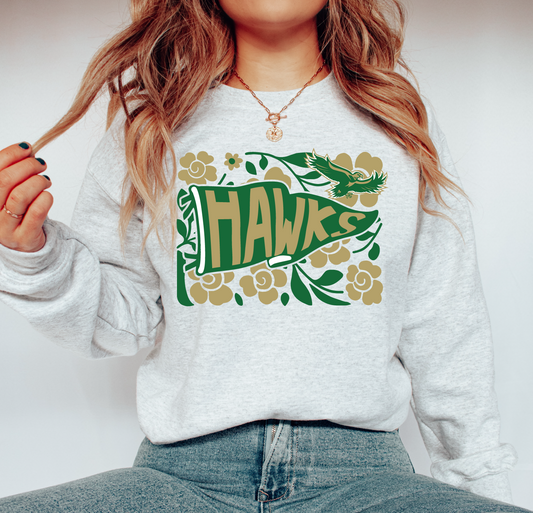 WG Hawks Floral Pennant Sweatshirt