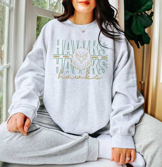 Stacked Hawks Sweatshirt