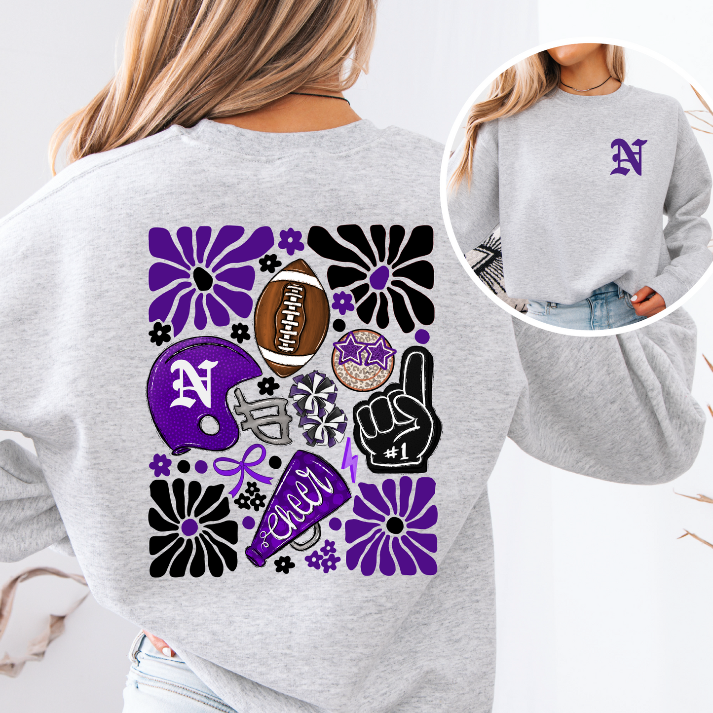 Norwalk Warriors Boho Football Sweatshirt
