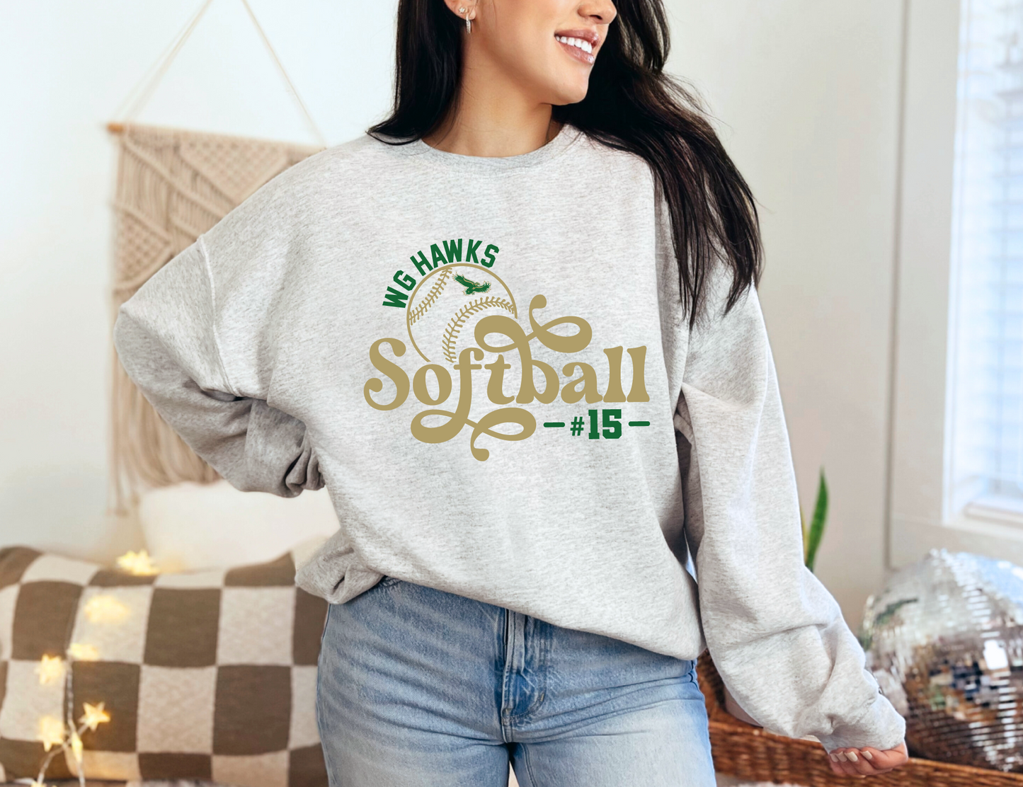 WG Hawks Groovin' Softball Sweatshirt - Customized