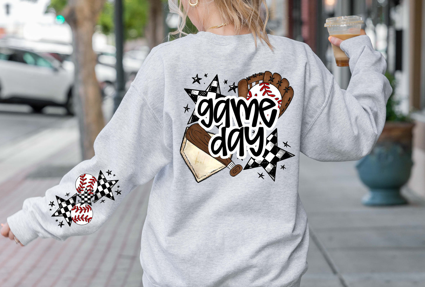 Baseball Game Day Sleeve Sweatshirt