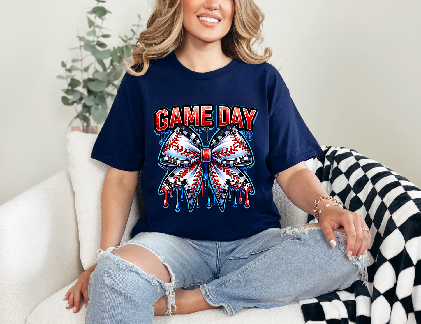 Baseball Game Day Drip T-shirt