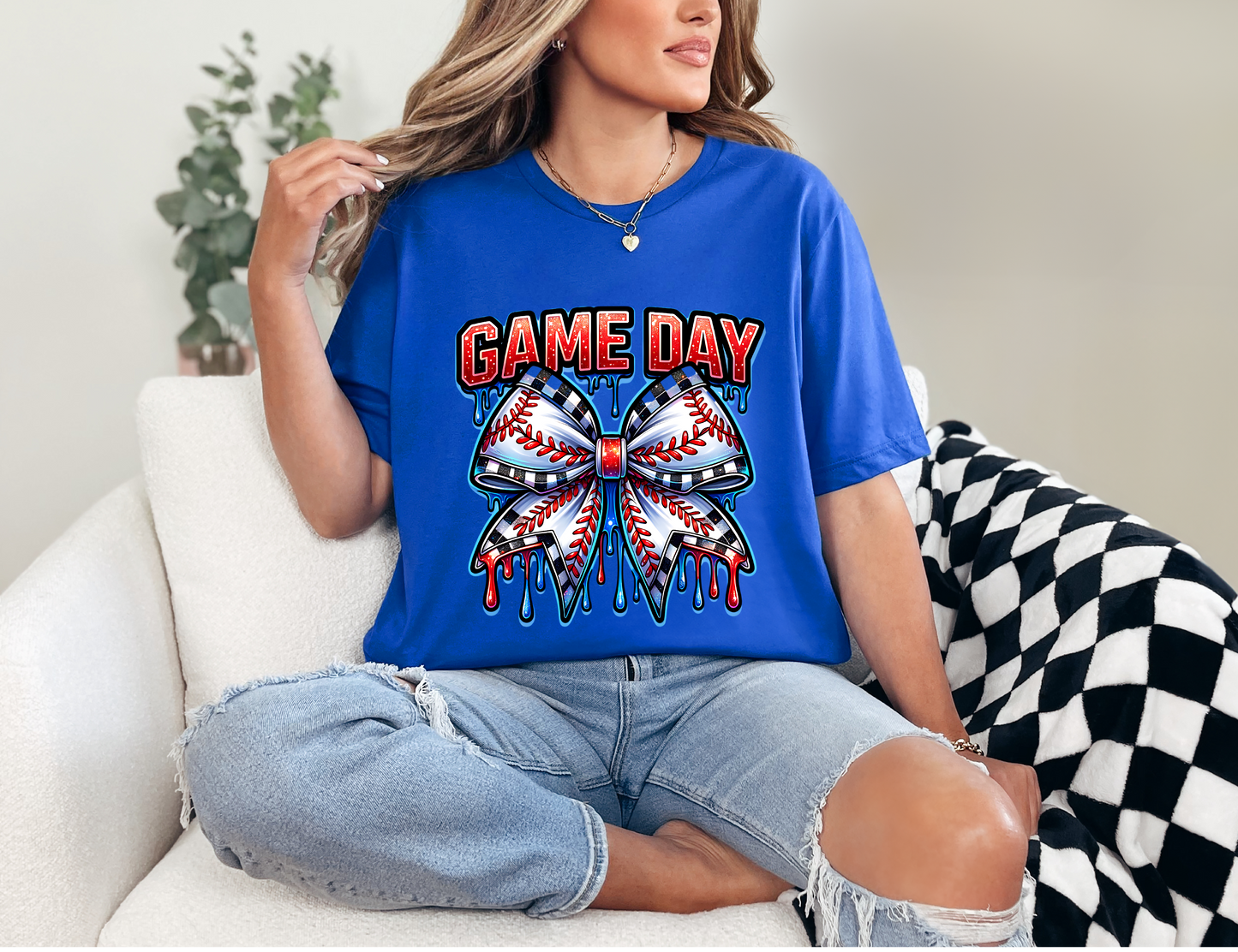 Baseball Game Day Drip T-shirt