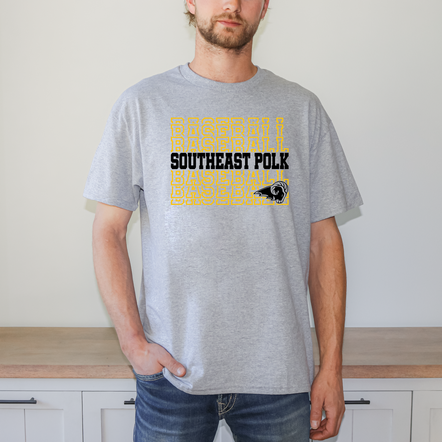 Baseball Stack Rams T-shirt