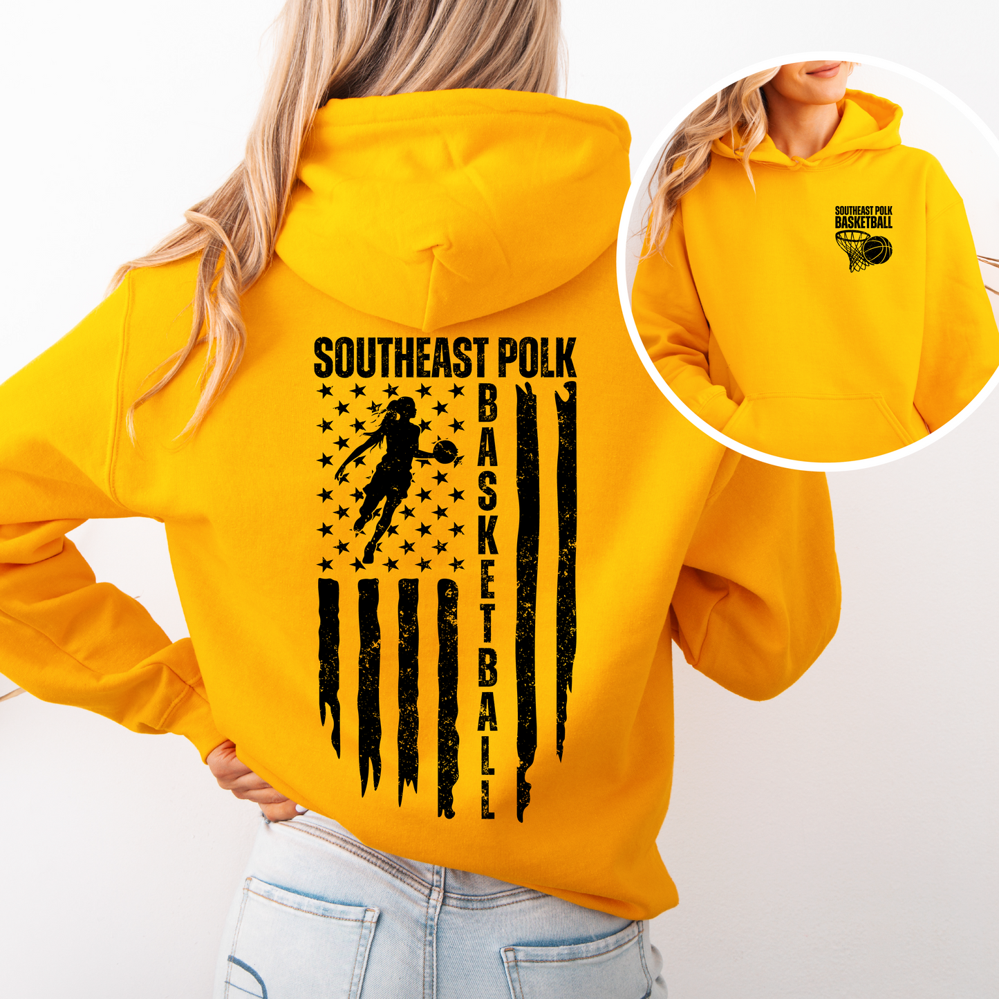 Southeast Polk Basketball Flag Sweatshirt