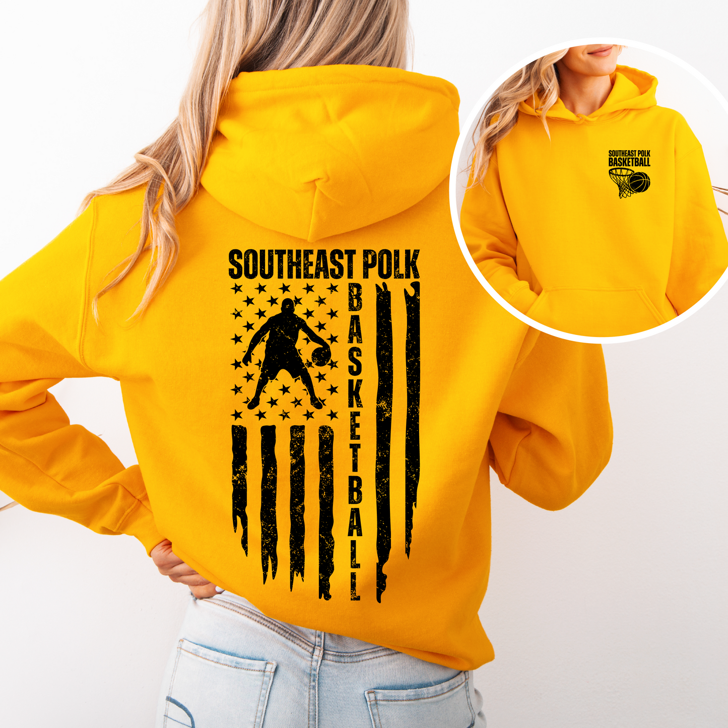 Southeast Polk Basketball Flag Sweatshirt