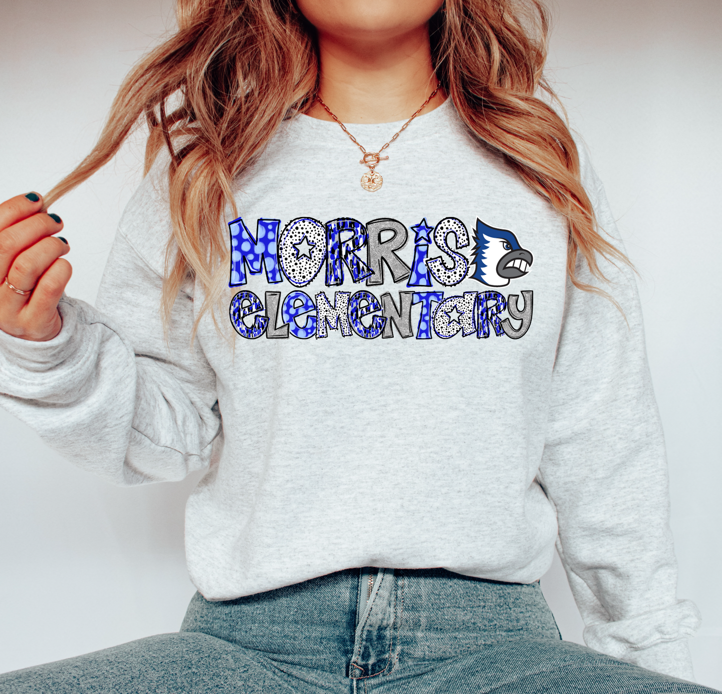 Bondurant-Farrar School Specific Glitter Doodle Sweatshirt