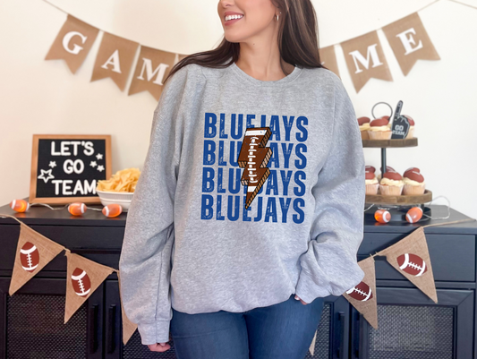 Football Bolt Bluejays Sweatshirt