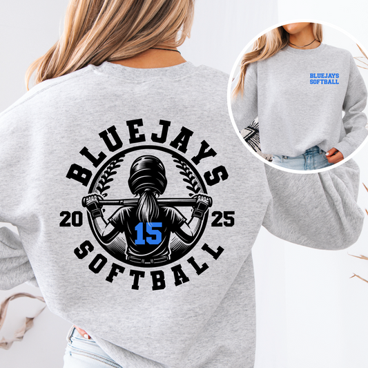 Softball Personalized Bluejays Sweatshirt