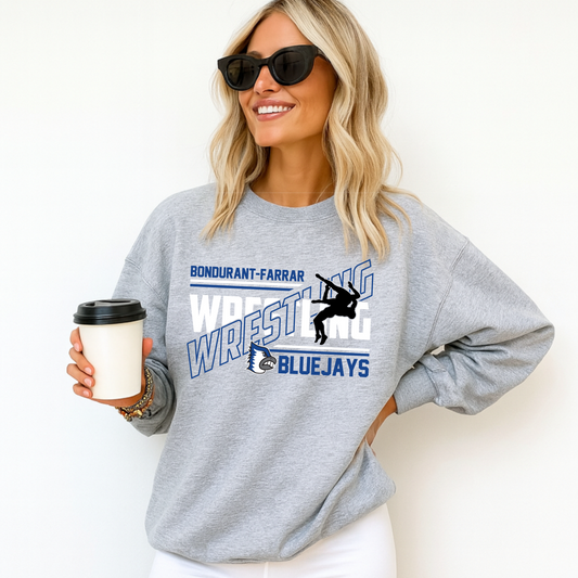 BF Bluejays Slanted Wrestling Sweatshirt