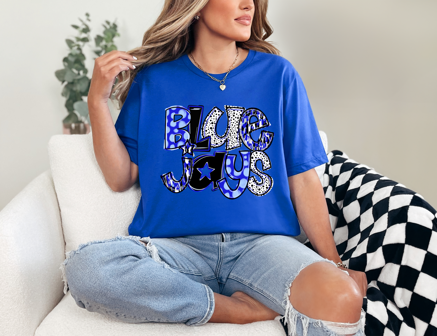 Glitter Doodle Bluejays T-shirt