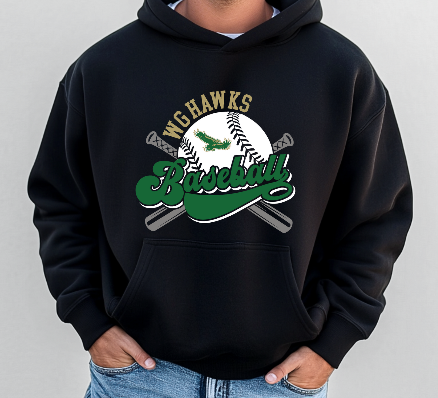WG Hawks Retro Baseball Sweatshirt