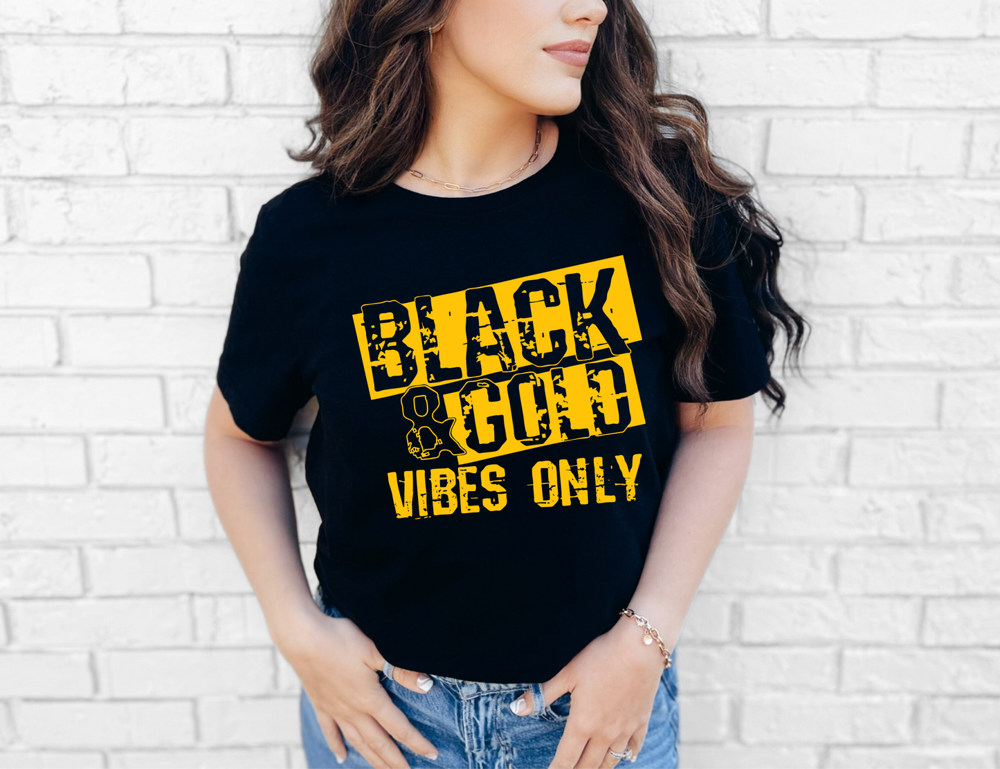 Black and Gold Vibes Only T-shirt