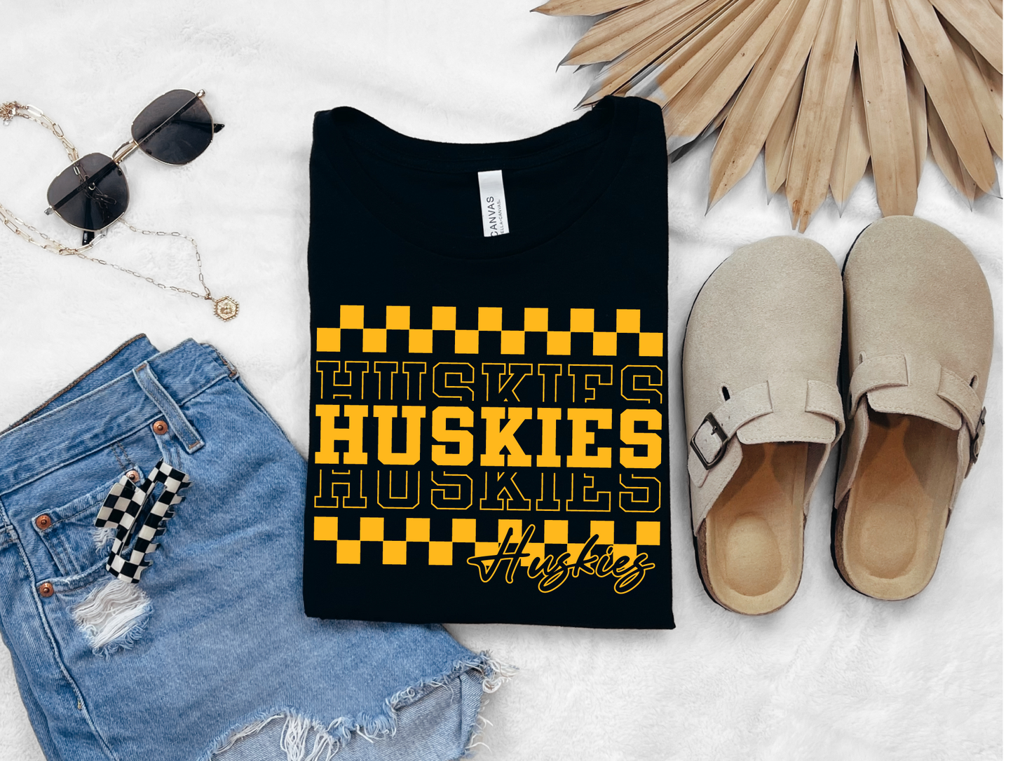 Huskies Checkered Stack T-shirt
