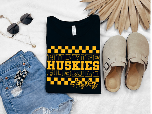 Huskies Checkered Stack T-shirt