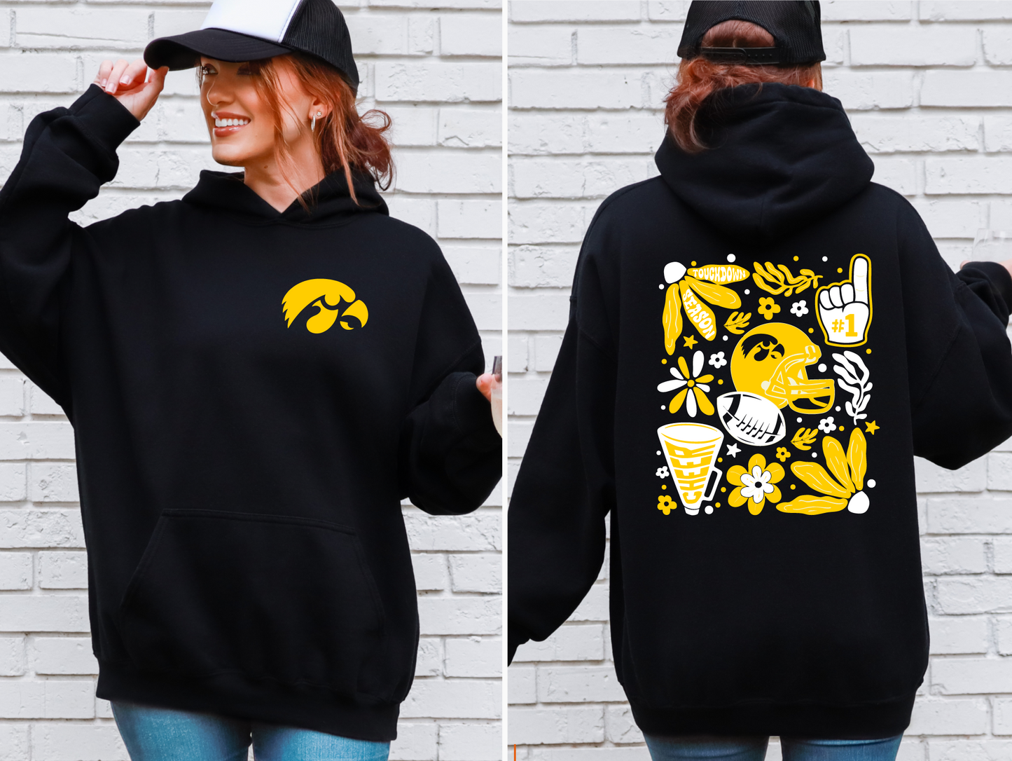 Iowa Hawkeyes Boho Football Sweatshirt