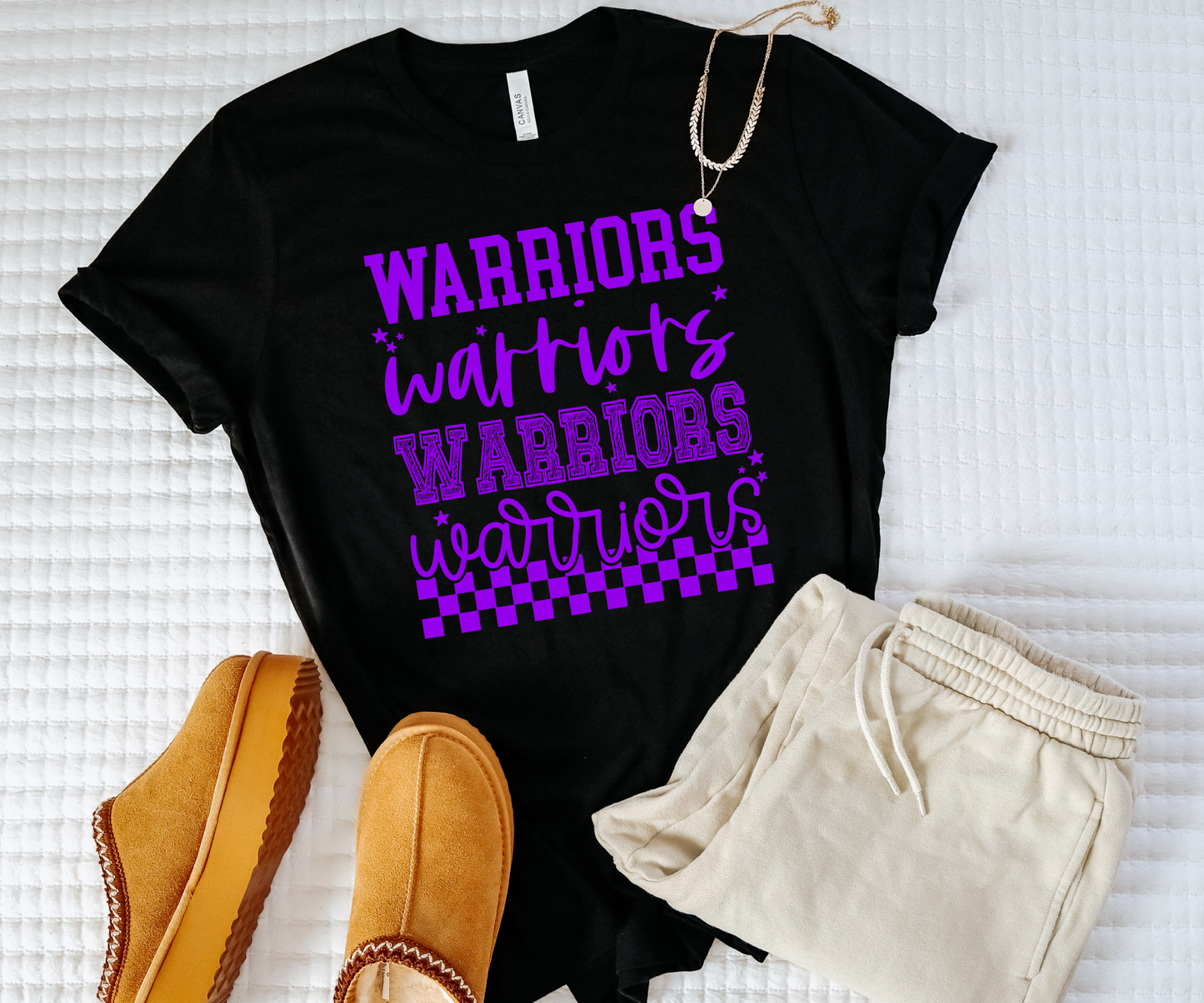 Warriors Script Stack T-shirt