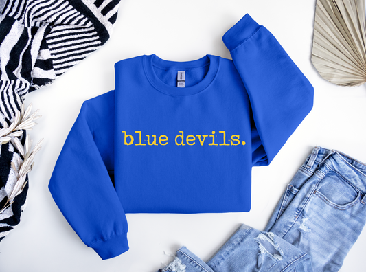 Blue Devils Typography Sweatshirt