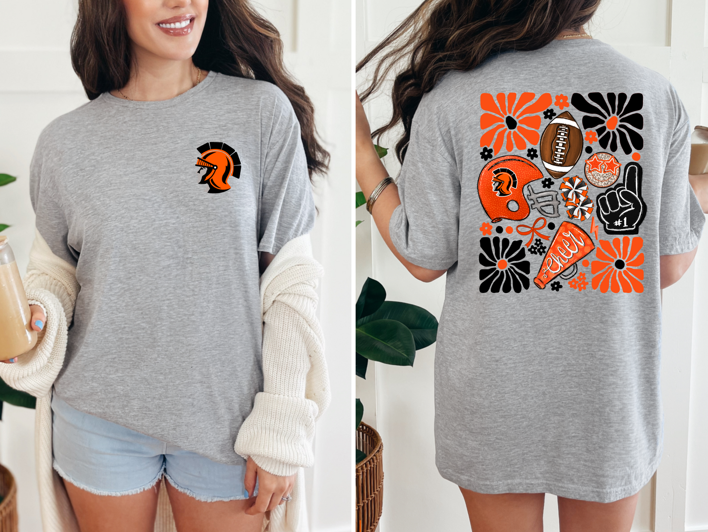 Pleasantville Trojans Boho Football T-shirt