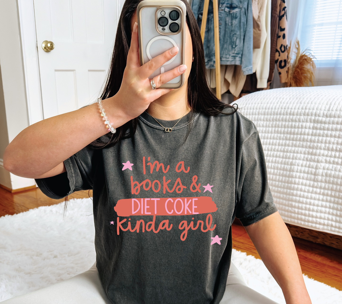 Books and Diet Coke Girl T-shirt