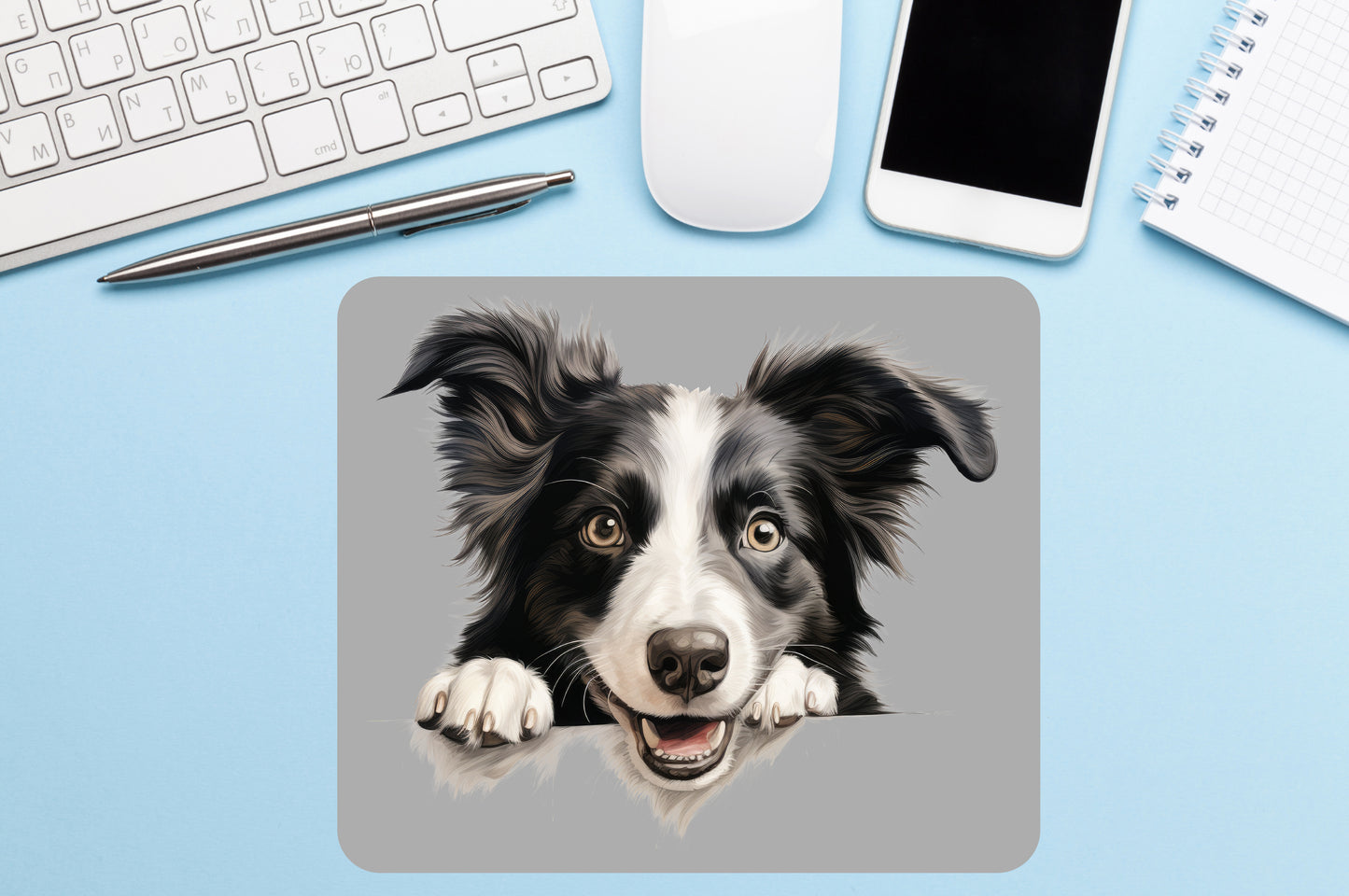 Peeking Dog Mousepad, Customizable