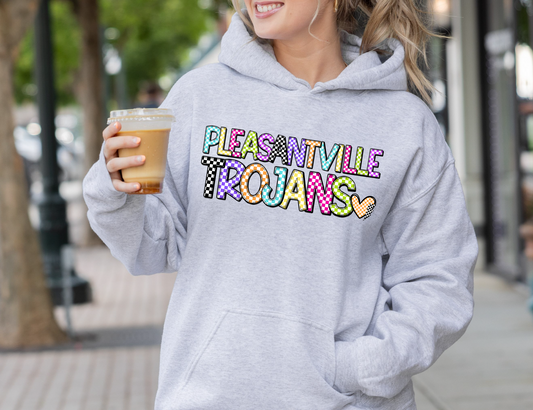 Pleasantville Trojans Bright Check Sweatshirt