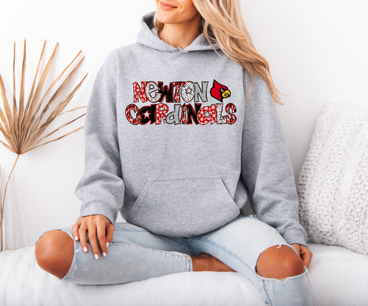 Newton Cardinals Doodle Sweatshirt