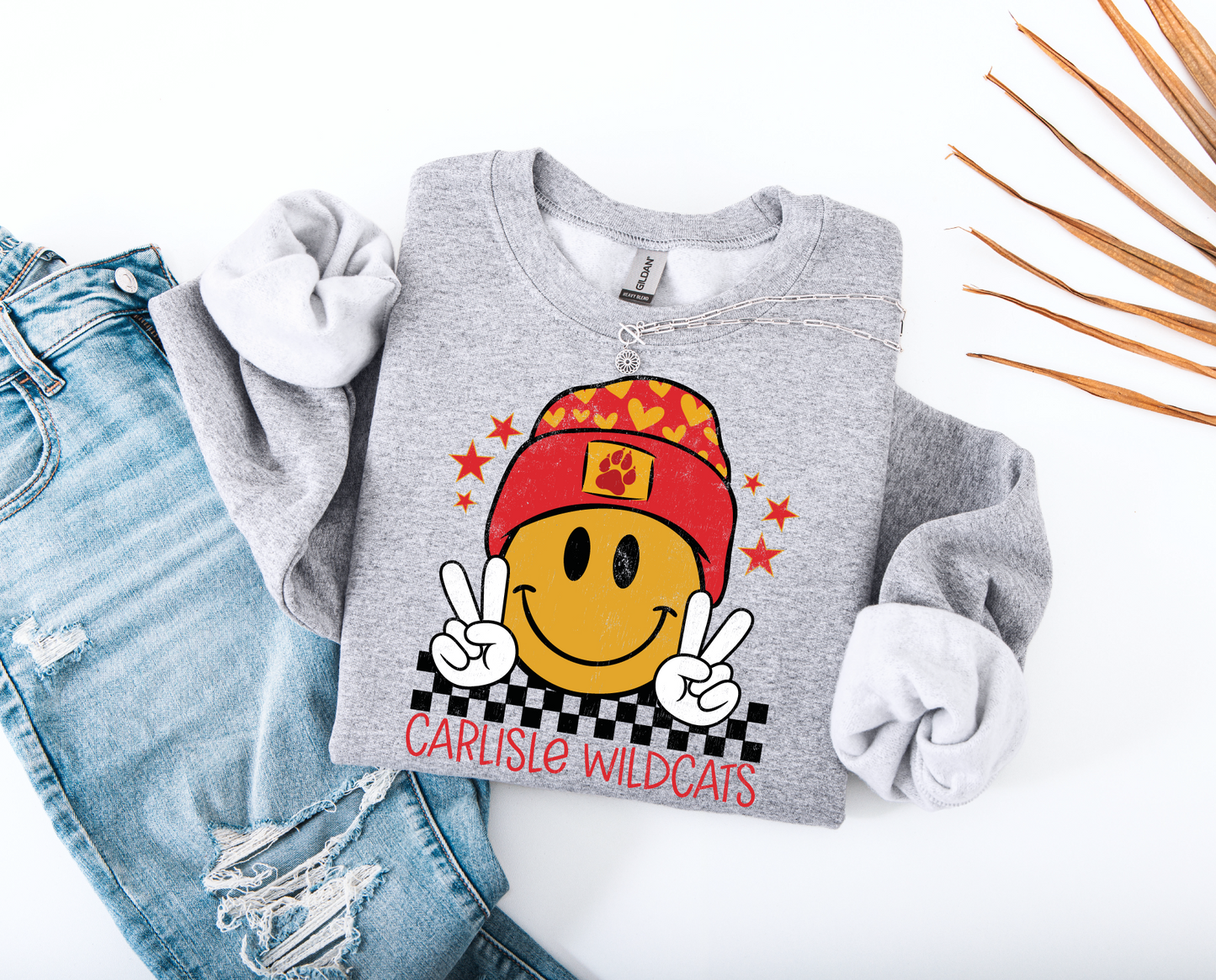 Carlisle Wildcats Smiling Beanie Sweatshirt