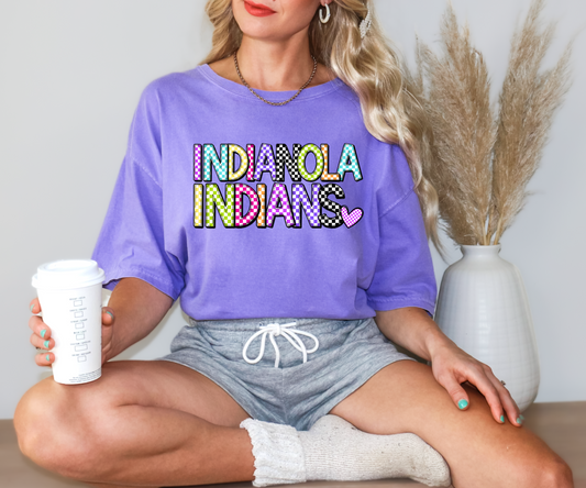 Bright Check Indianola Indians T-shirt