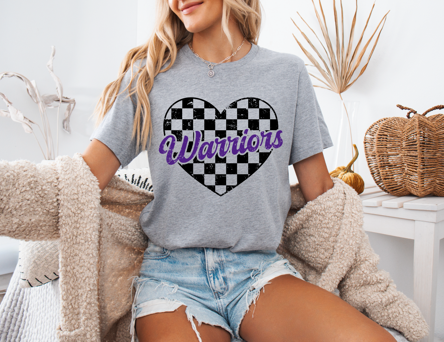 Checkered Heart Warriors T-shirt