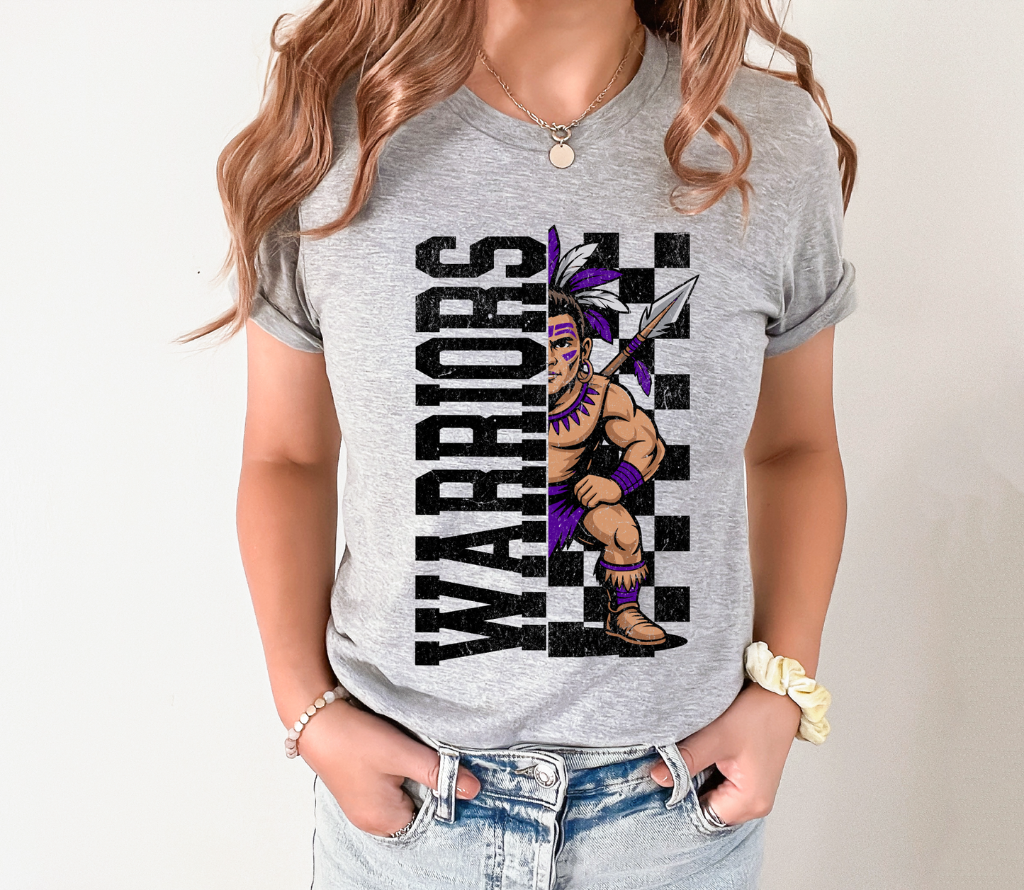Warriors Half Checkered  T-Shirt