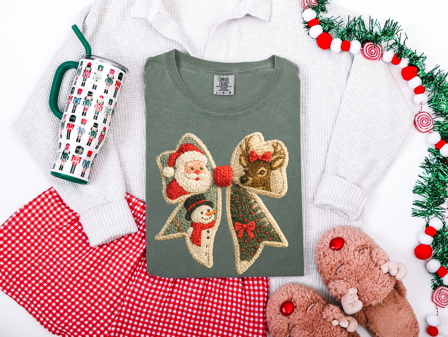 Christmas Coquette Faux Yarn T-shirt
