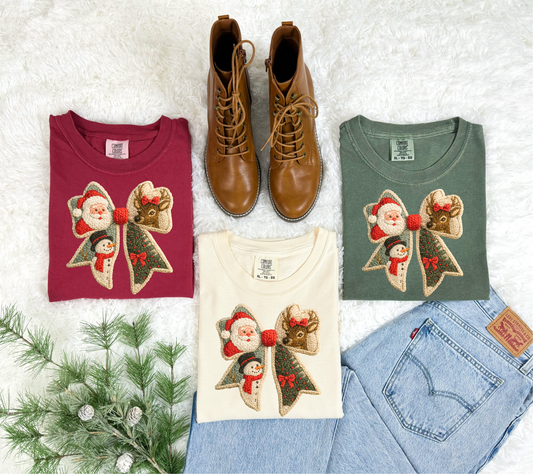 Christmas Coquette Faux Yarn T-shirt