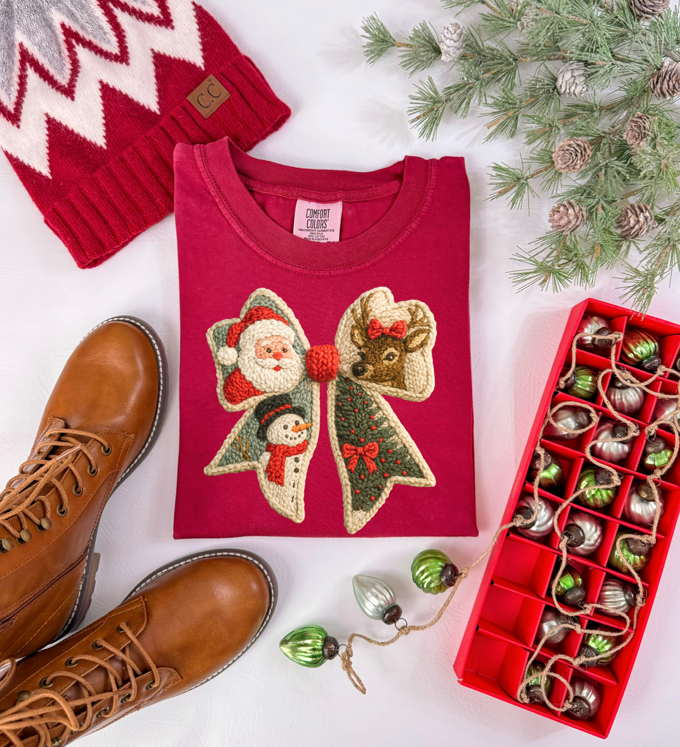 Christmas Coquette Faux Yarn T-shirt