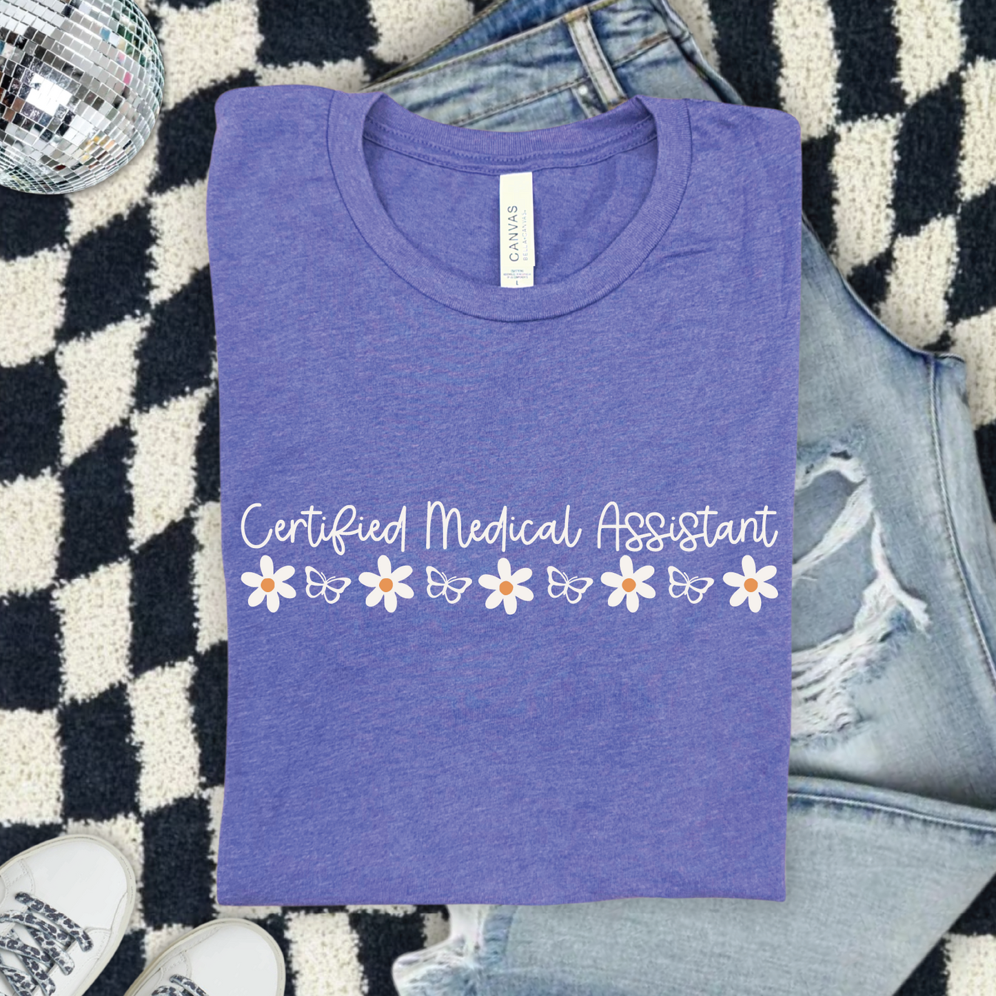 Medical Professionals Floral Butterfly T-Shirt