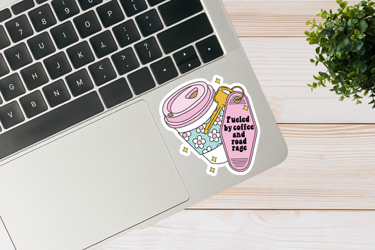 Fueled by Coffee and Road Rage Sticker