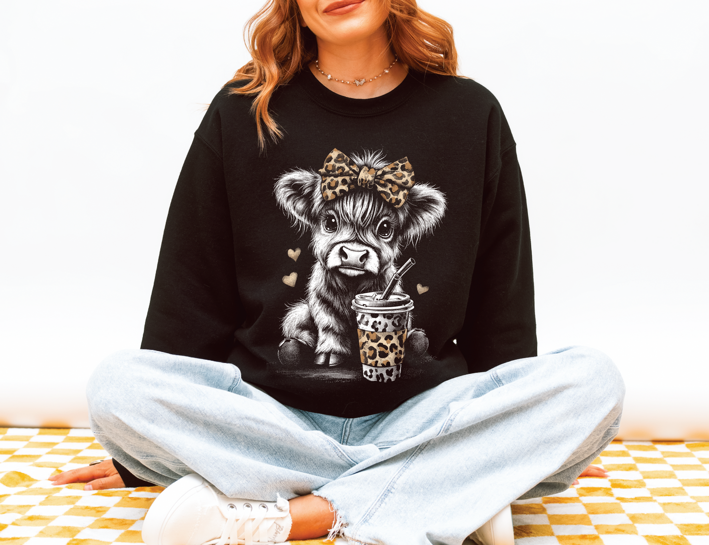 Cows and Coffee Leopard Sweatshirt