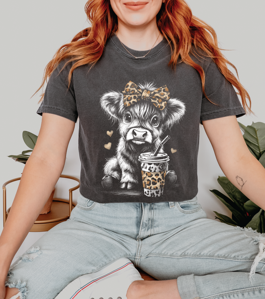 Cows and Coffee Leopard T-shirt