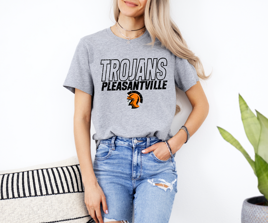 Pleasantville Trojans Outline T-Shirt