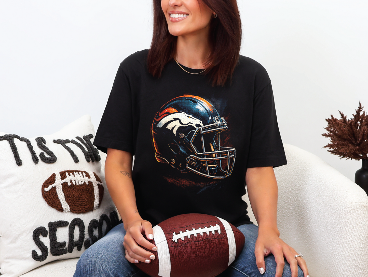 Denver Broncos Halftoned T-shirt - Multiple Designs